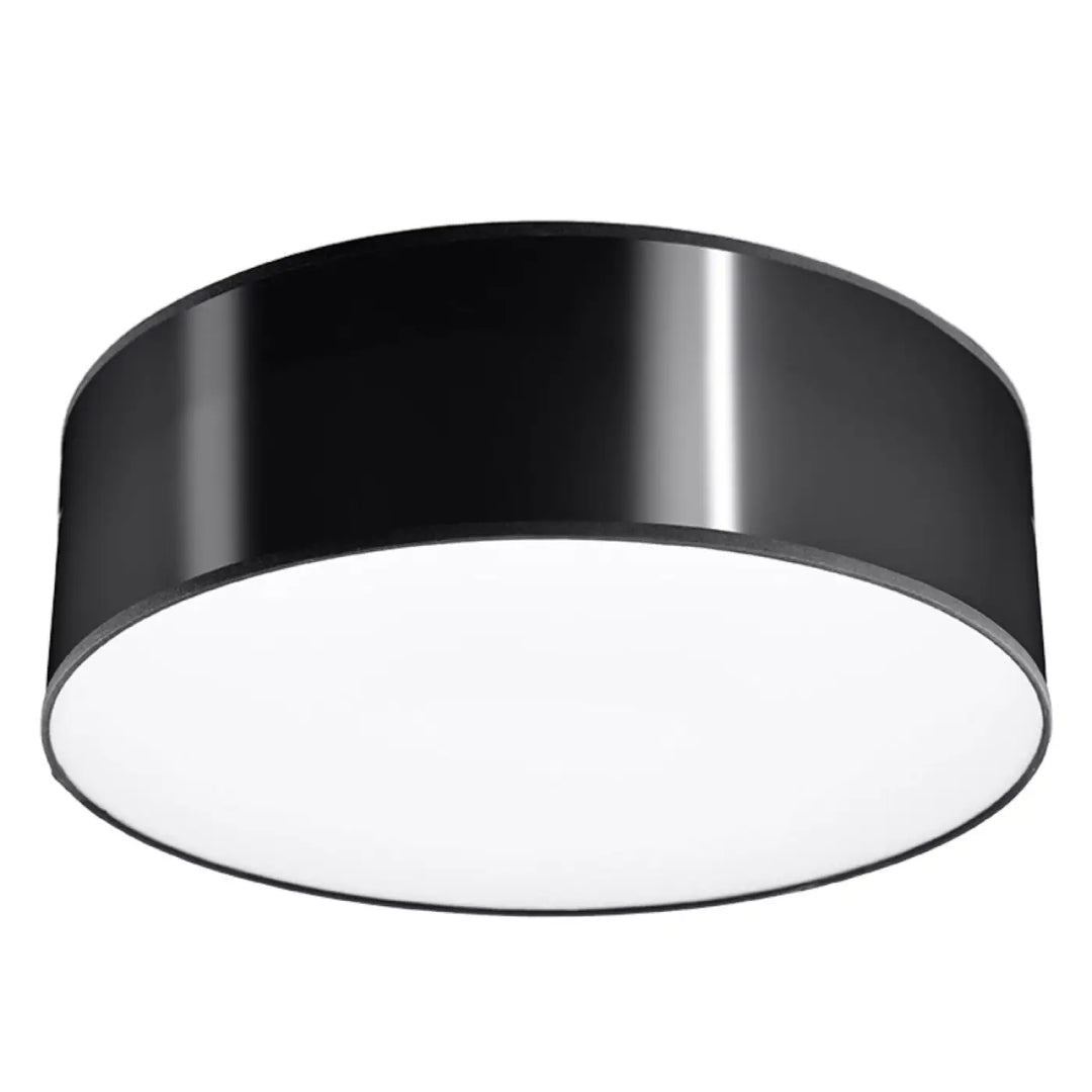 Luminaire plafonnier arena noir cylindre rond avec forme riche et éclairage polyvalent au design moderne