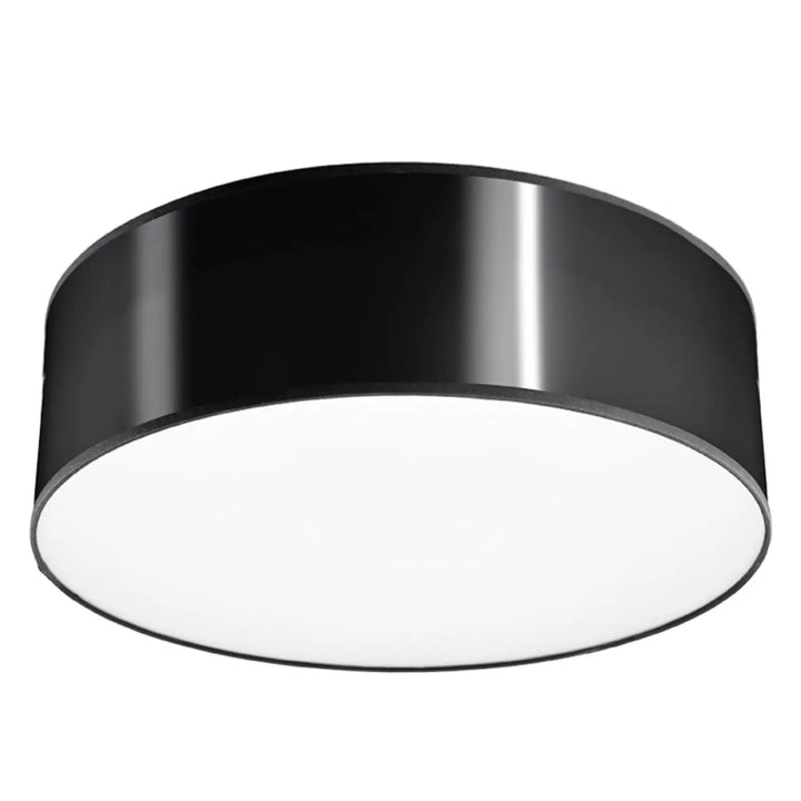 Luminaire plafonnier arena noir cylindre rond avec forme riche et éclairage polyvalent au design moderne