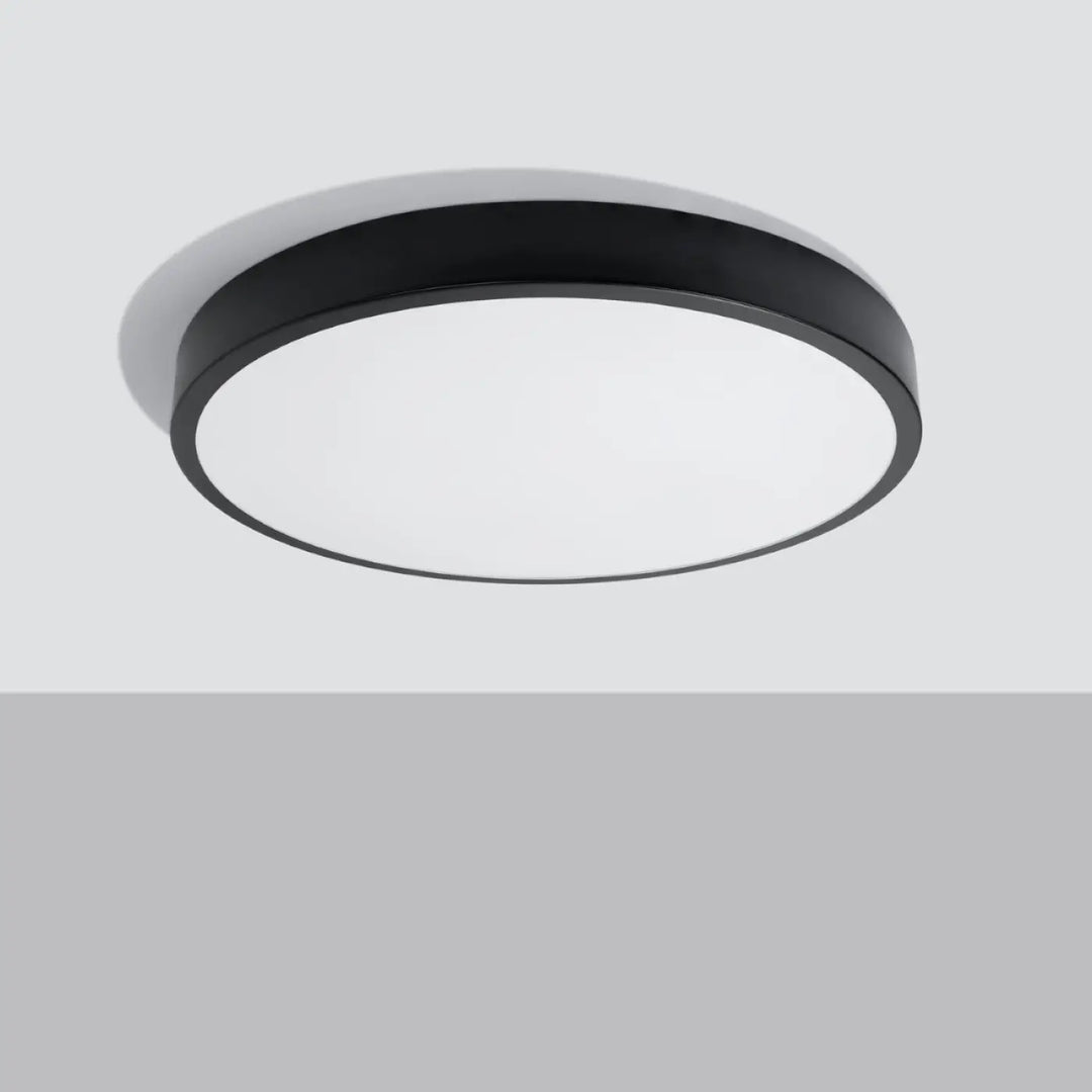Luminaire plafonnier onyx 60 noir led 3000k plafond rond en finition mate pour une recherche d’éclairage aux couleurs intemporelles