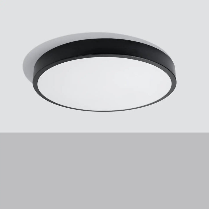 Luminaire plafonnier onyx 60 noir led 3000k plafond rond en finition mate pour une recherche d’éclairage aux couleurs intemporelles