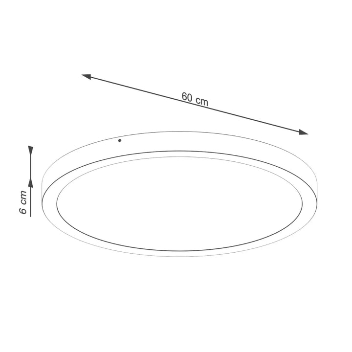 Luminaire plafonnier rond onyx 60 noir led 3000k 60 cm diamètre 6 cm hauteur idéal pour plafond rond et couleurs intemporelles