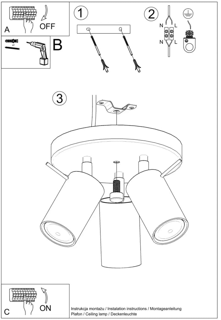 Luminaire plafonnier ring 3p rouge ochra avec trois spots cylindriques pour un éclairage flexible et minimalisme moderne