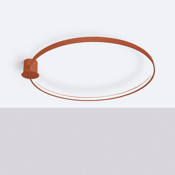 Luminaire plafonnier rio 110 design moderne avec cadre en métal terracotta rouge ocre collection rio