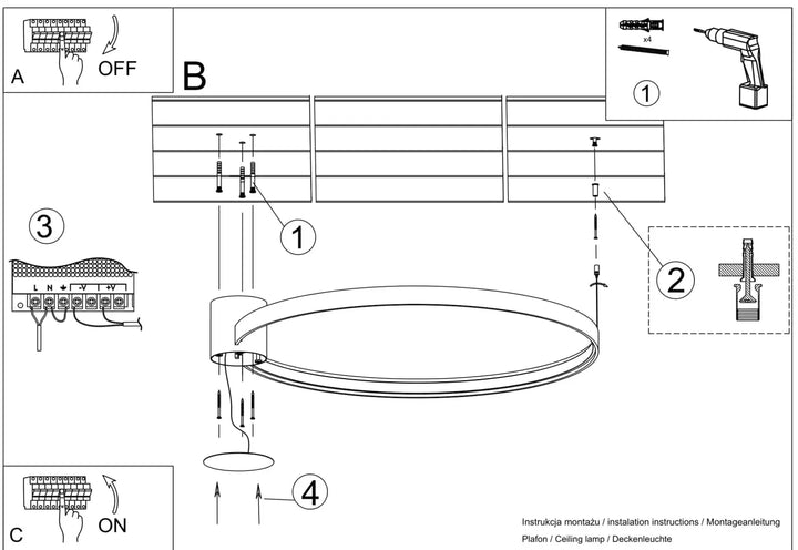 Luminaire plafonnier collection rio design moderne avec anneaux concentriques intégrés en rouge ocre 4000k