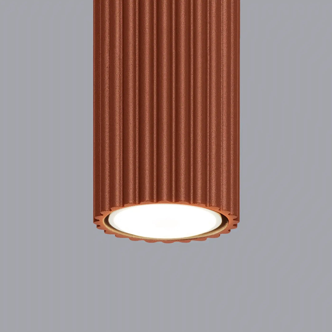 Plafonnier karbon allie cuivre avec ampoules gu10 interchangeables et design minimaliste en forme cylindrique