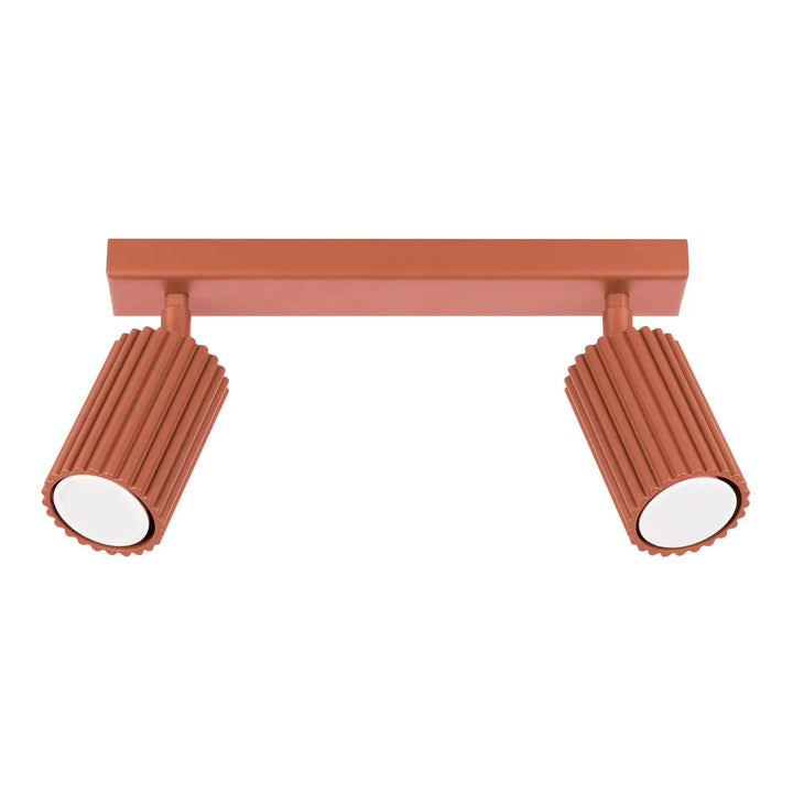 Plafonnier karbon allie double tête cuivre avec ampoules gu10 interchangeables et design minimaliste mat