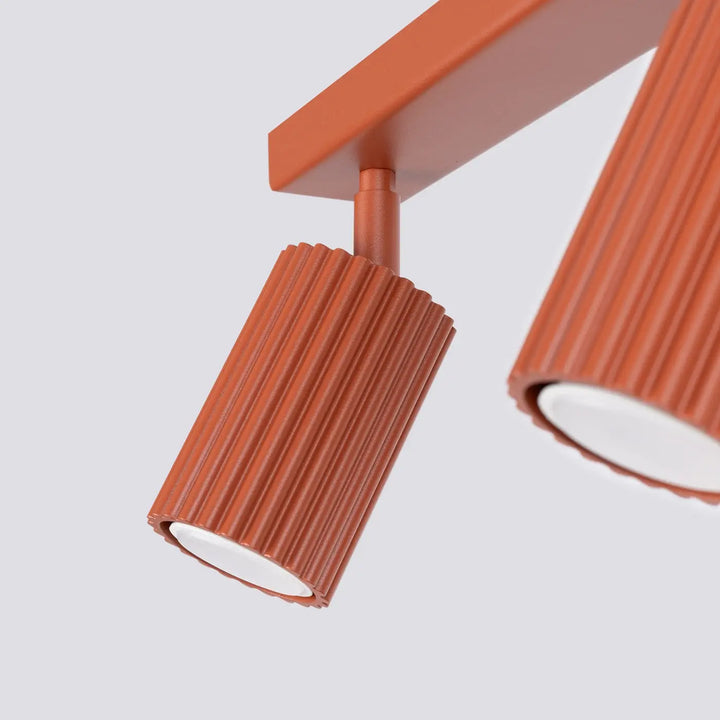 Plafonnier karbon allie design minimaliste en terracotta avec ampoules gu10 interchangeables à intérieur blanc
