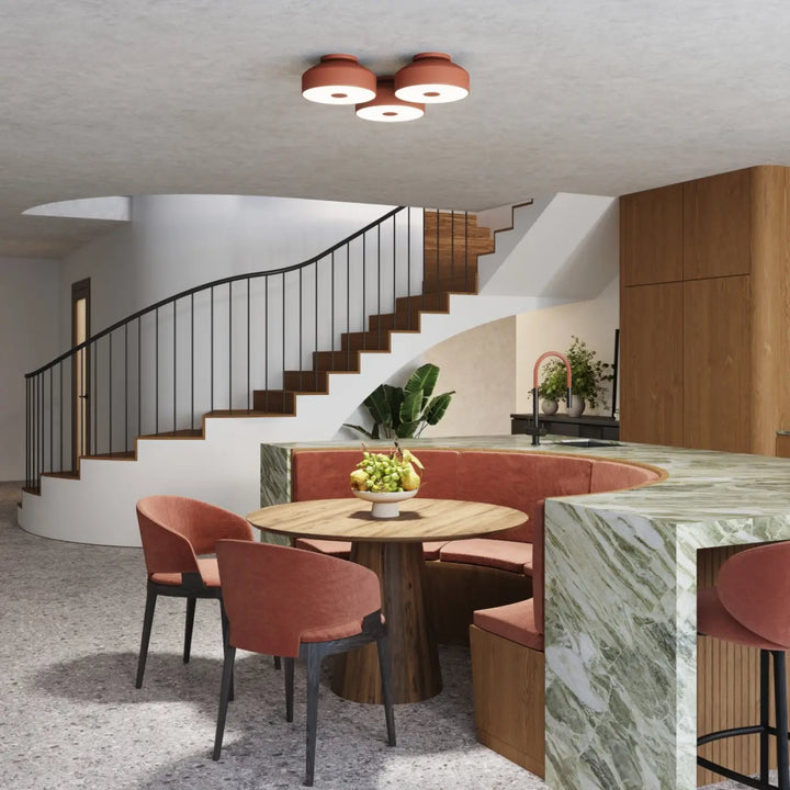 Plafonnier omiq terracotta trois lumières allie simplicité et design exceptionnel pour un éclairage moderne