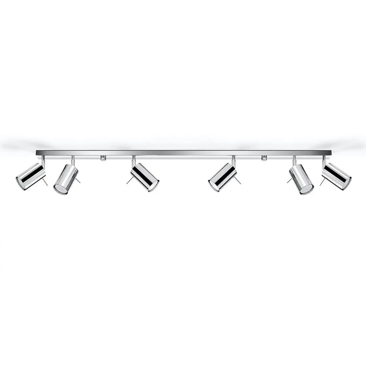 Plafonnier suspendu ring 6l chrome avec six bras réglables pour créer une atmosphère intérieure moderne