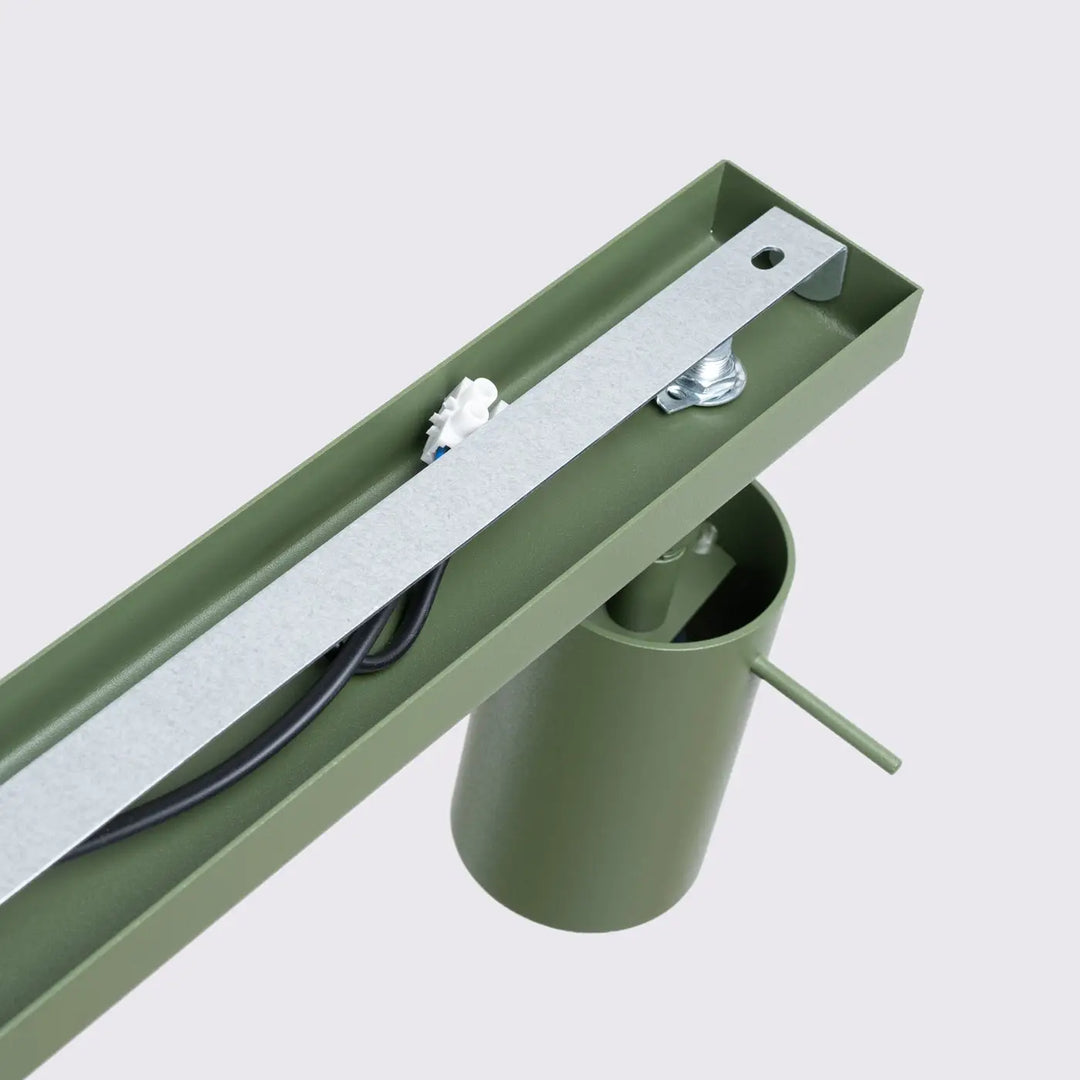 Luminaire plafonnier ring 6l vert olive en métal avec base cylindrique pour un éclairage flexible minimalisme moderne