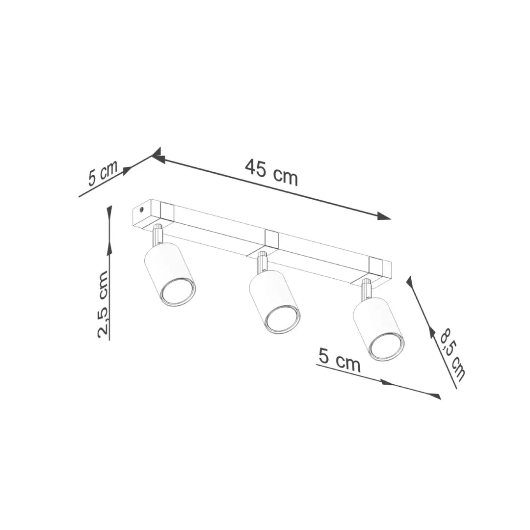 Luminaire plafonnier fager 3 noir avec lampe directionnelle fager et abat-jours orientables sur boîtier moderne blanc