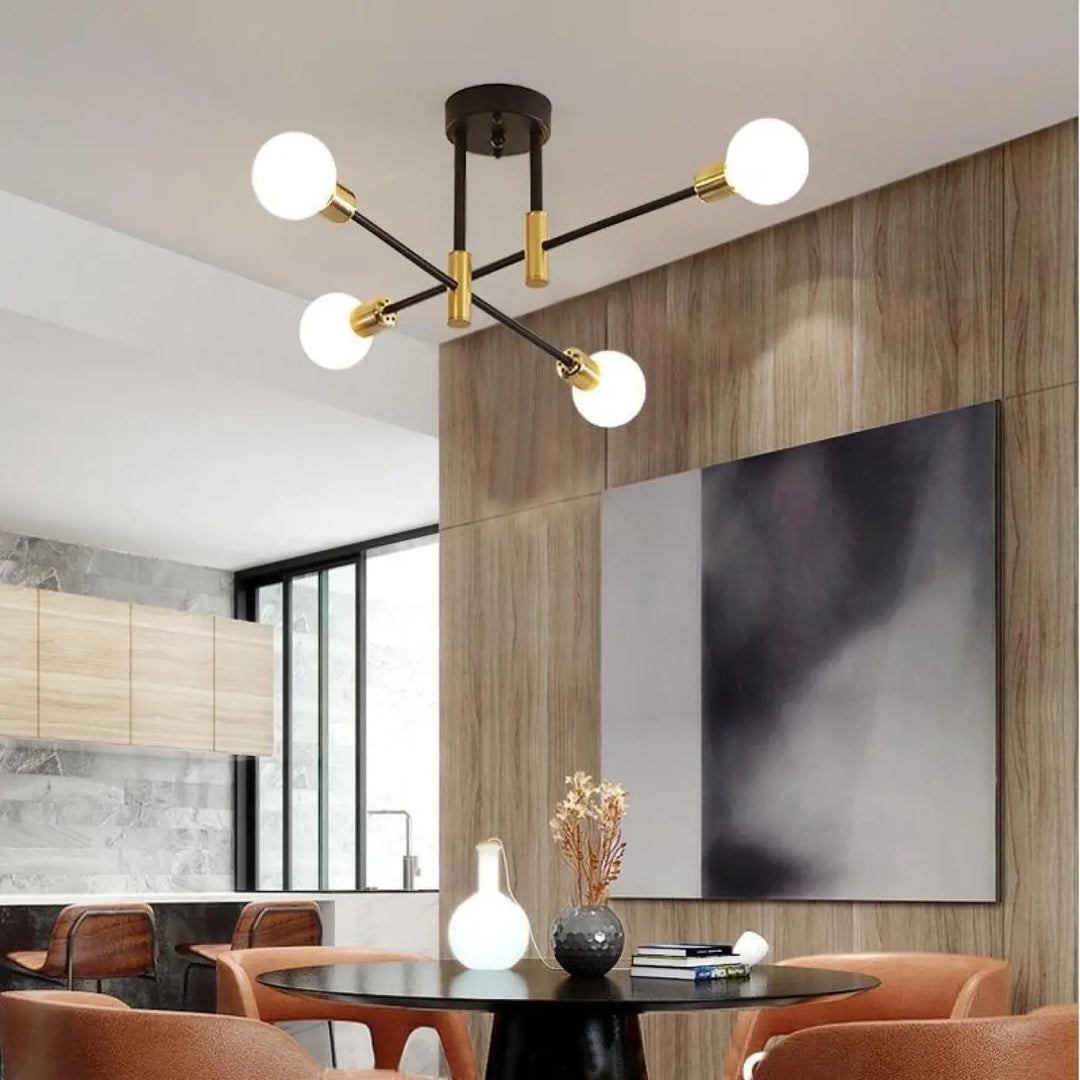 Luminaire Plafonnier Scandinave Avec Détails Dorés