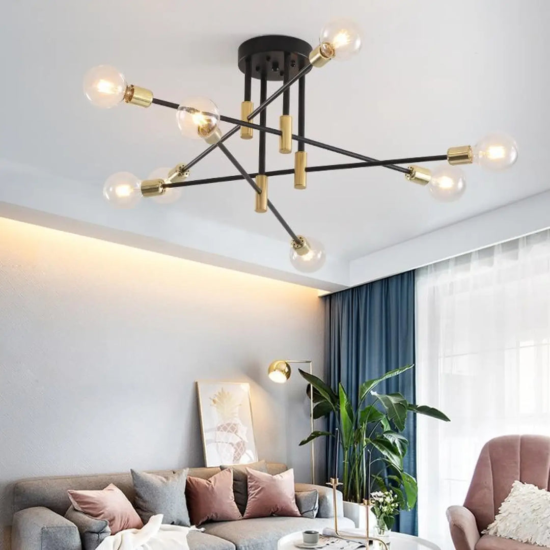 Luminaire Plafonnier Scandinave Avec Détails Dorés