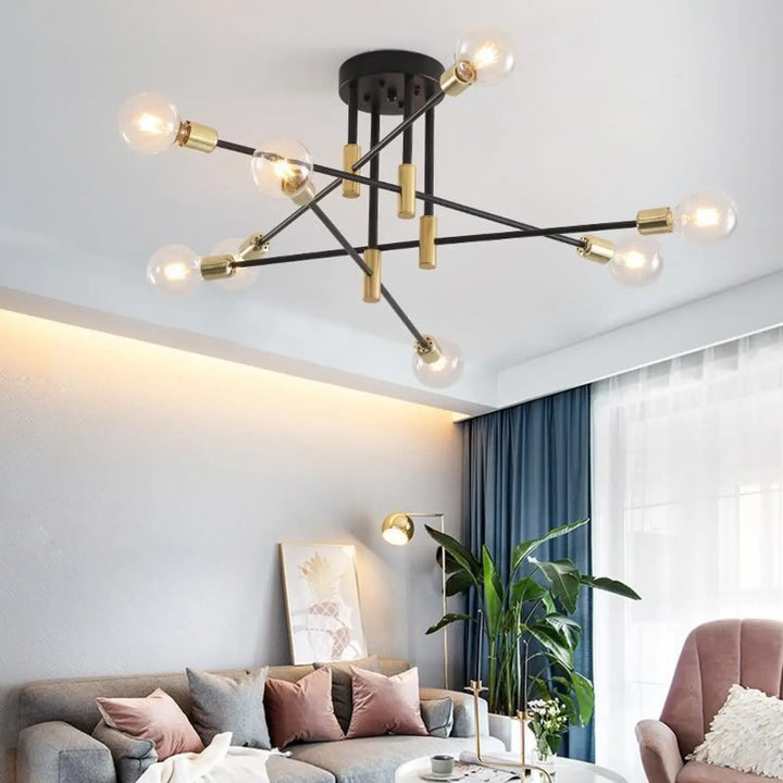 Luminaire Plafonnier Scandinave Avec Détails Dorés