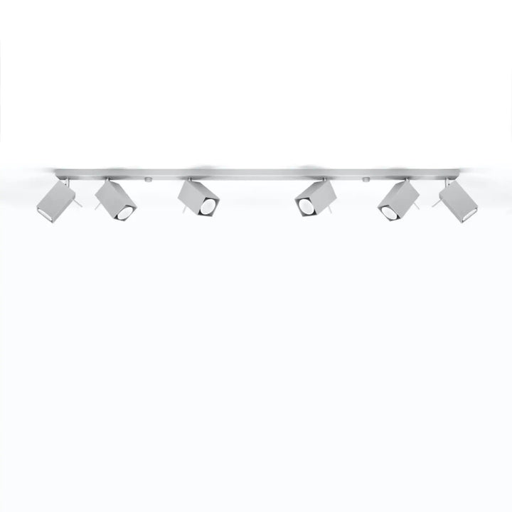 Plafonnier moderne merida gris métal avec six spots merida réglables pour diriger précisément l’éclairage