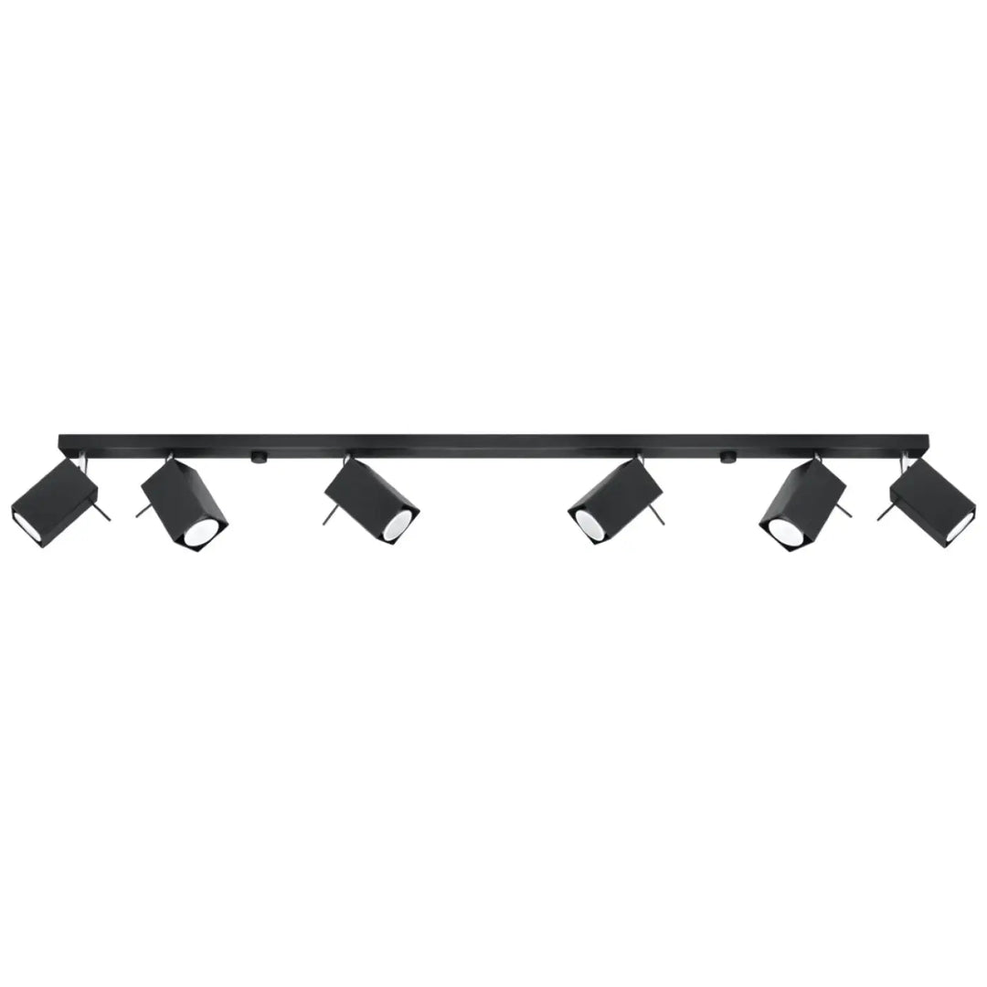 Luminaire plafonnier moderne merida 6 spots noirs mat avec six spots merida diriger précisément lclairage