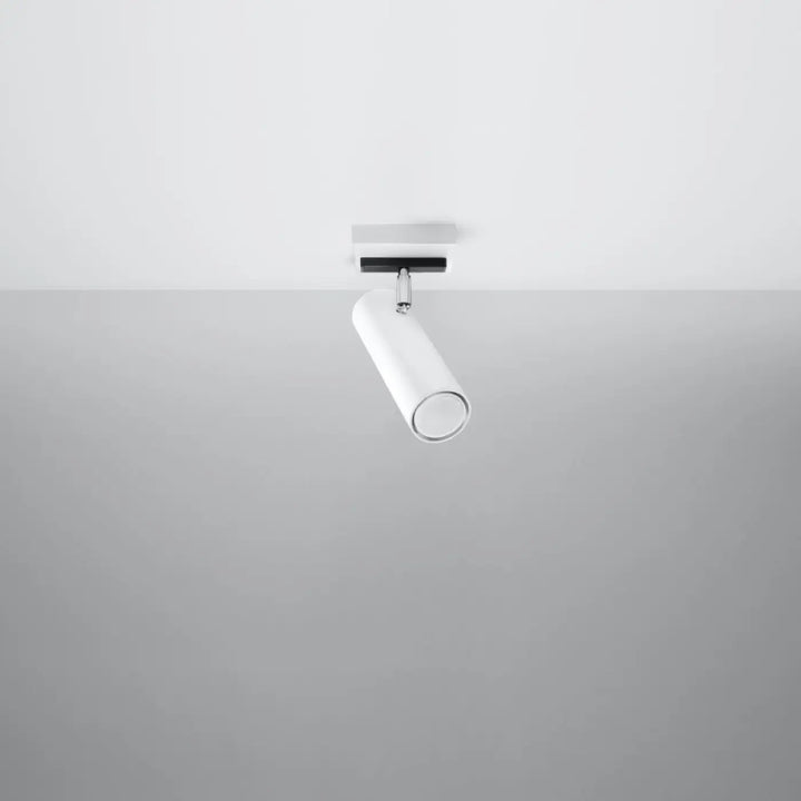 Luminaire plafonnier direzione 1 blanc avec éclairage élégant cylindre blanc chrome idéal pour plafond minimaliste