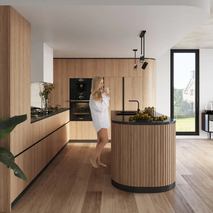 Plafonnier norano noir en bois moderne avec bras anormalement longs, parfait pour la collection norano design élégant