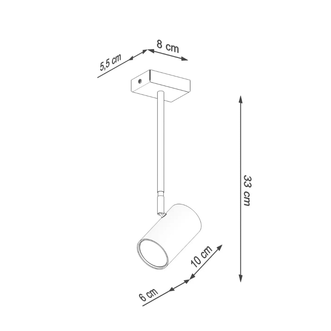 Minimalist plafonnier norano blanc cylindrique avec design moderne et bras anormalement longs de la collection norano