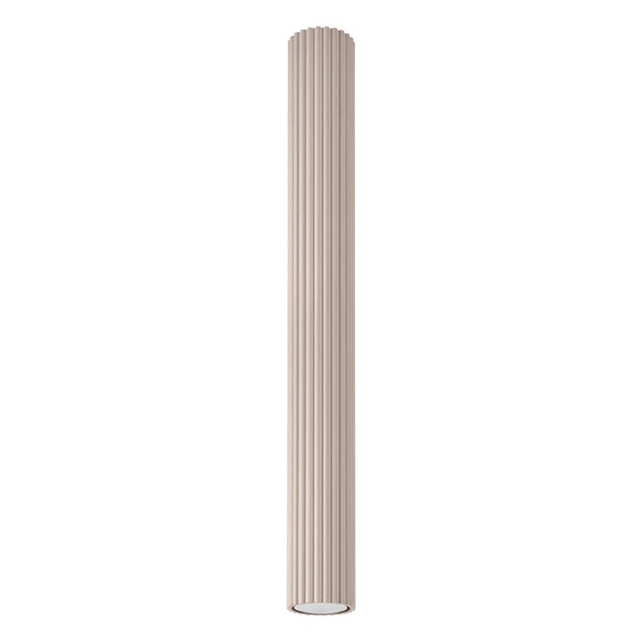 Luminaire plafonnier karbon 60 taupe avec design minimaliste et ampoules gu10 interchangeables en beige fluted