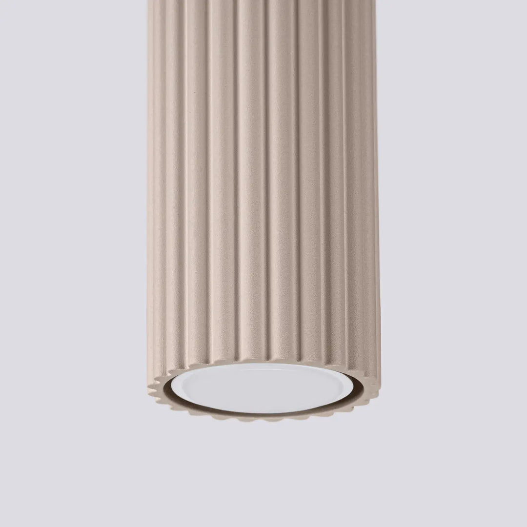 Luminaire plafonnier karbon 10 taupe design minimaliste avec ampoules gu10 interchangeables et diffuseur blanc circulaire