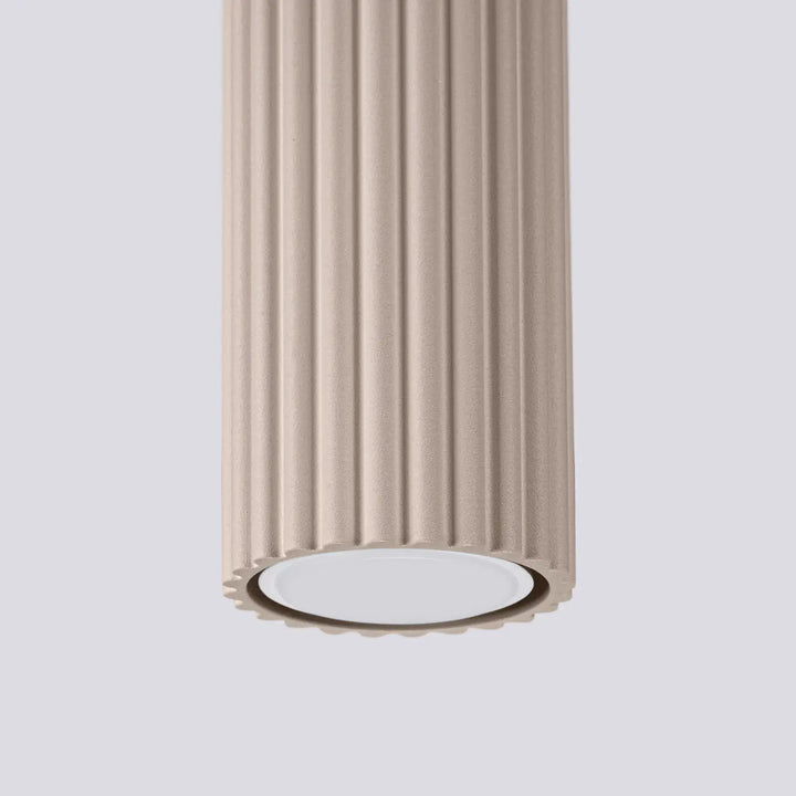 Luminaire plafonnier karbon 10 taupe design minimaliste avec ampoules gu10 interchangeables et diffuseur blanc circulaire