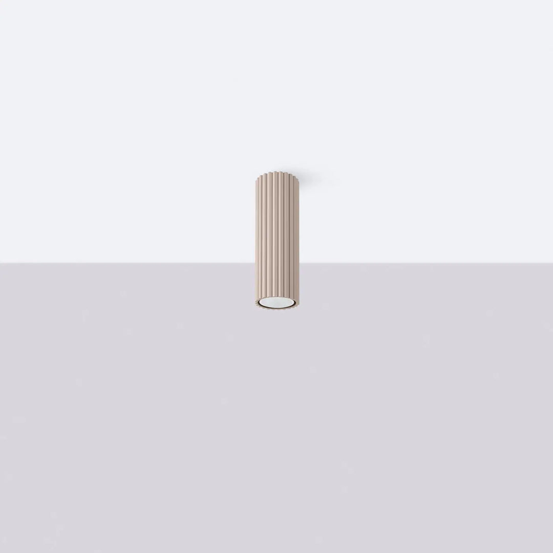 Beige plafonnier karbon allie cylindrique en ribbed design minimaliste avec ampoules gu10 interchangeables taupe