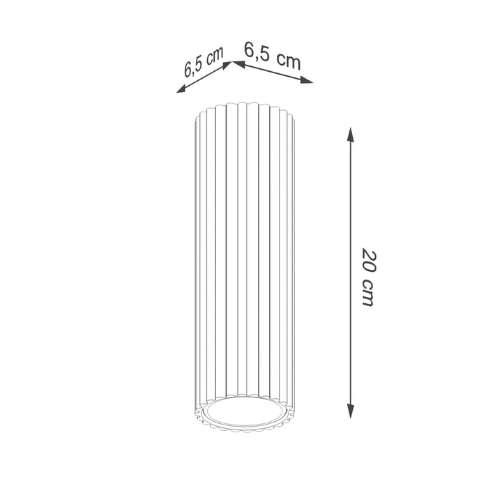 Luminaire plafonnier karbon 20 taupe avec design minimaliste cylindre cannelé et ampoules gu10 interchangeables