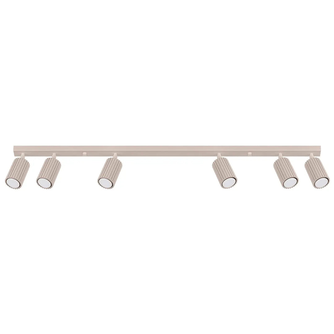 Luminaire plafonnier karbon allie 6l taupe avec cinq ampoules gu10 interchangeables design minimaliste et finition mate