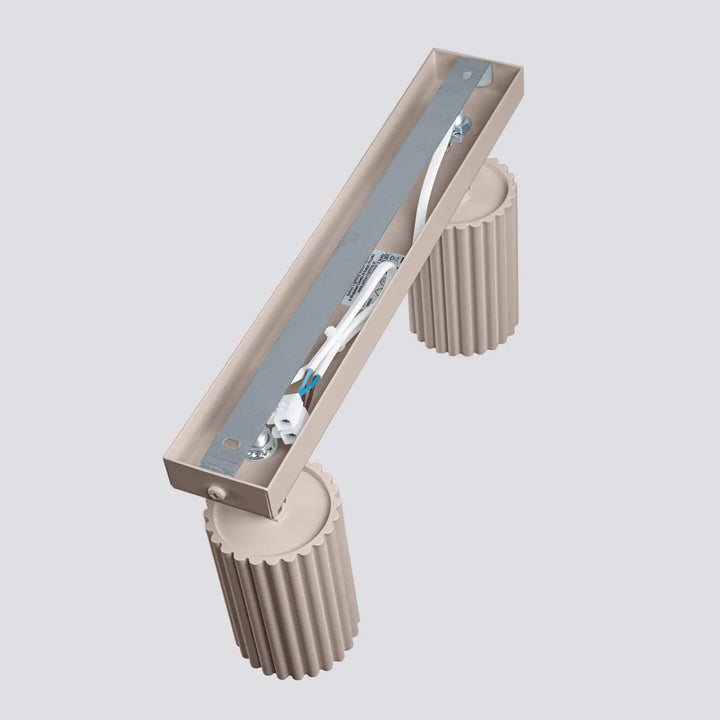 Plafonnier karbon allie beige à double extrémité avec ampoules gu10 interchangeables design minimaliste en métal