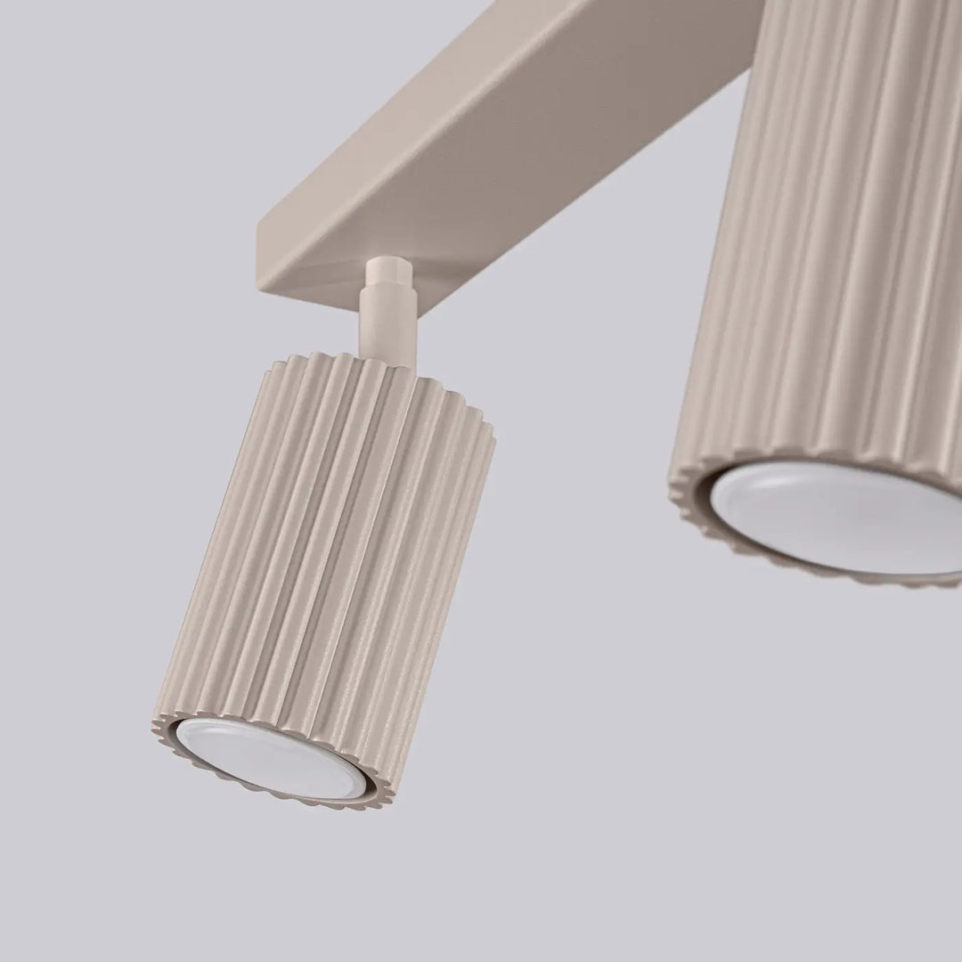 Plafonnier karbon allie beige taupe cylindrique en design minimaliste avec ampoules gu10 interchangeables