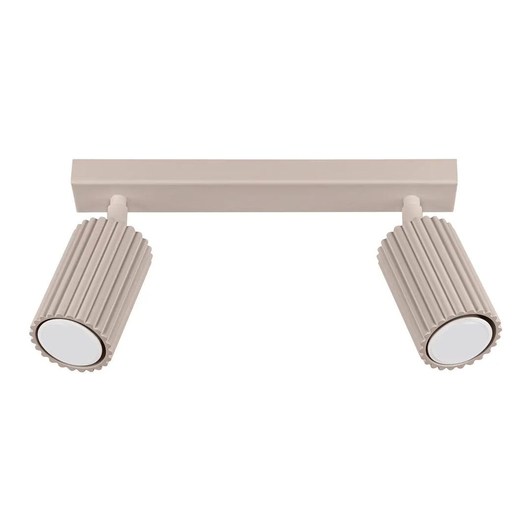 Beige plafonnier karbon allie double tête avec ampoules gu10 interchangeables et design minimaliste taupe