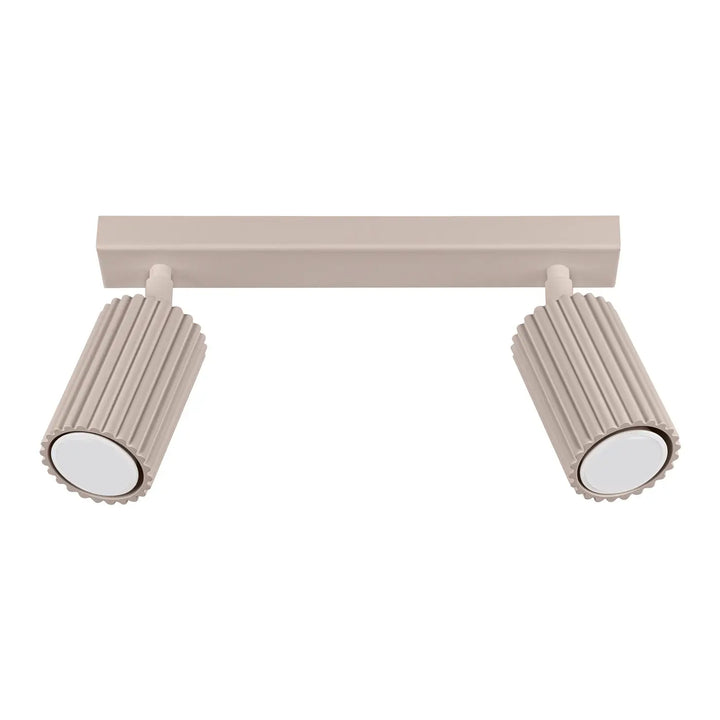 Beige plafonnier karbon allie double tête avec ampoules gu10 interchangeables et design minimaliste taupe