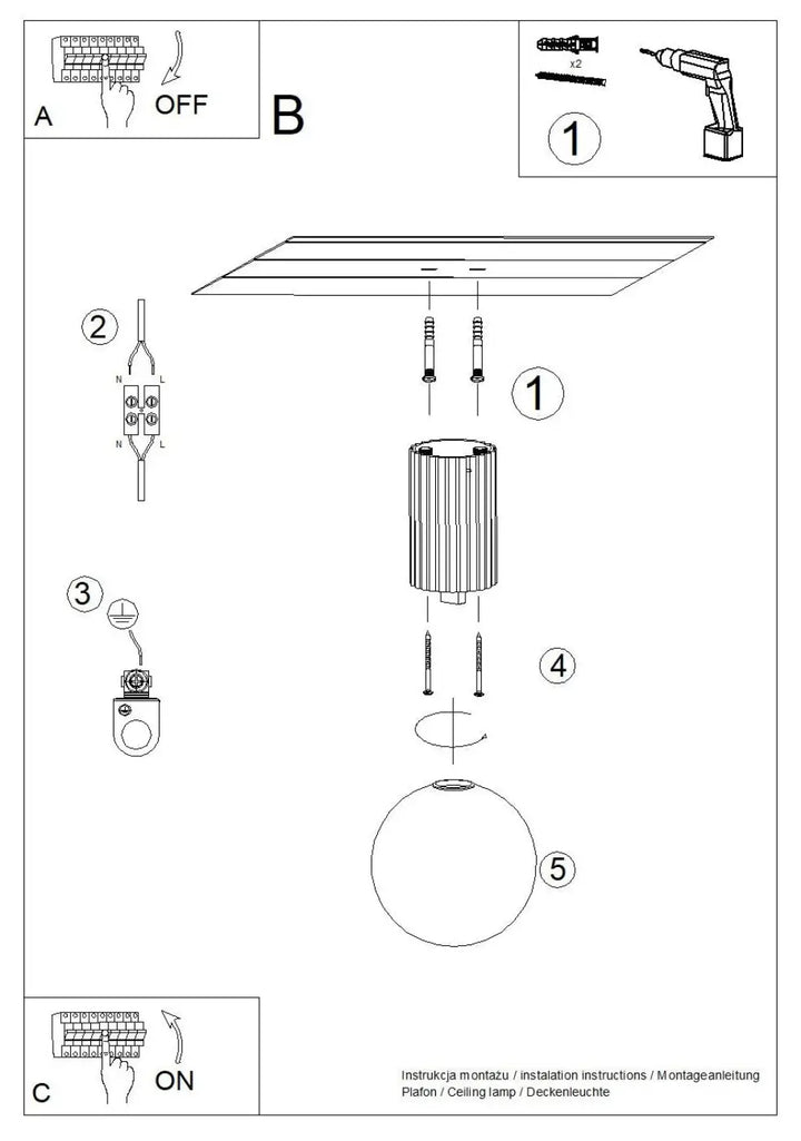 Luminaire plafonnier halo taupe avec finition métallique cannelée et montage fileté pour bureau décorative lampe halo sphère laiteuse