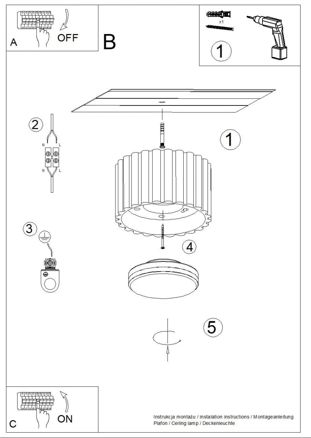 Diagramme du luminaire plafonnier aura 1 taupe avec une forme unique inspirée en suspension cylindrique à lattes verticales