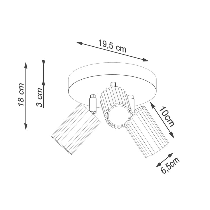Luminaire plafonnier karbon allie design minimaliste avec deux têtes cylindriques ajustables taupe et ampoules gu10 interchangeables
