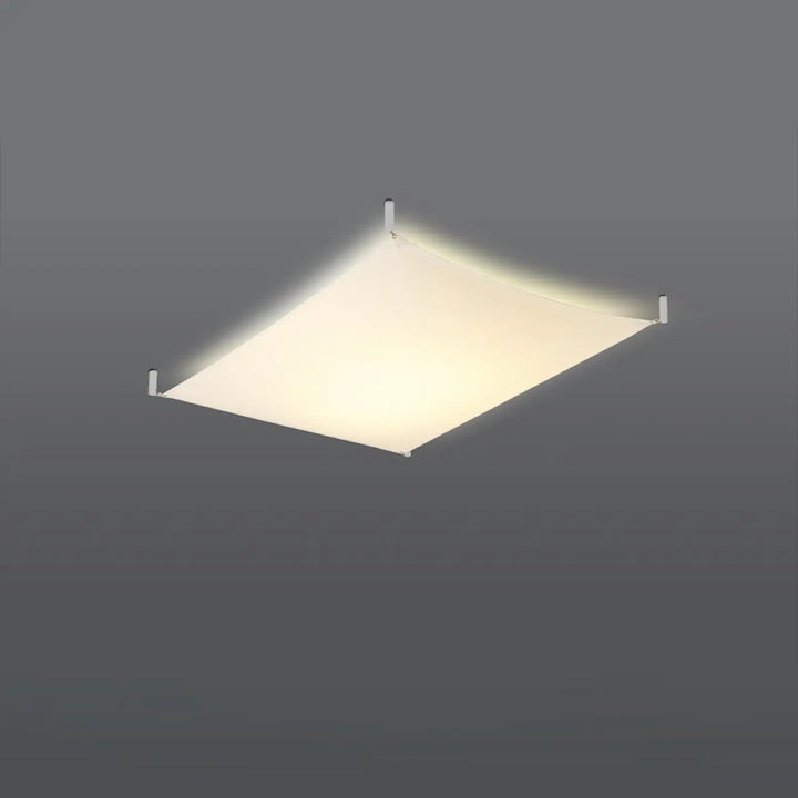 Plafonnier luna blanc avec éclairage minimaliste diffusant une lumière douce et fixation métallique moderne pour un éclairage plus facile