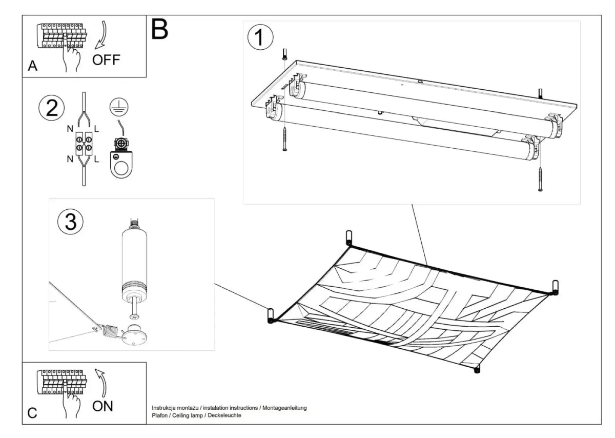 Schéma d'installation du luminaire