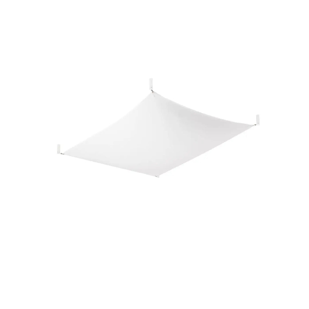 Luminaire plafonnier luna 1 blanc avec voile d’ombrage carré extérieur minimaliste pour éclairage plus facile