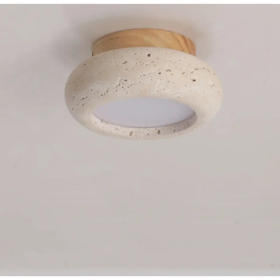 Luminaire plafonnier en travertin au style scandinave beige