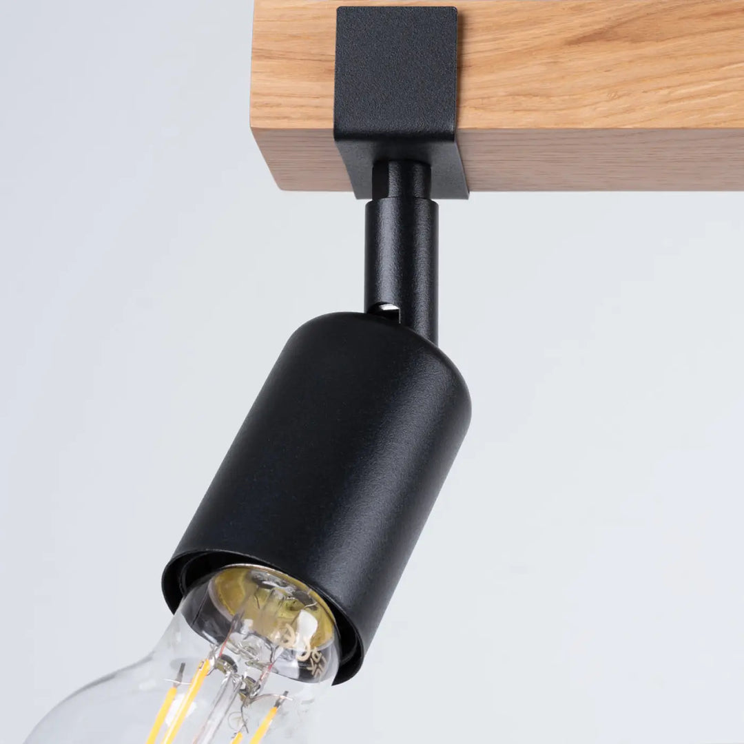 Luminaire plafonnier zuca 3 noir avec ampoule décorative visible en finition mate noire série zuca petites œuvres d’art