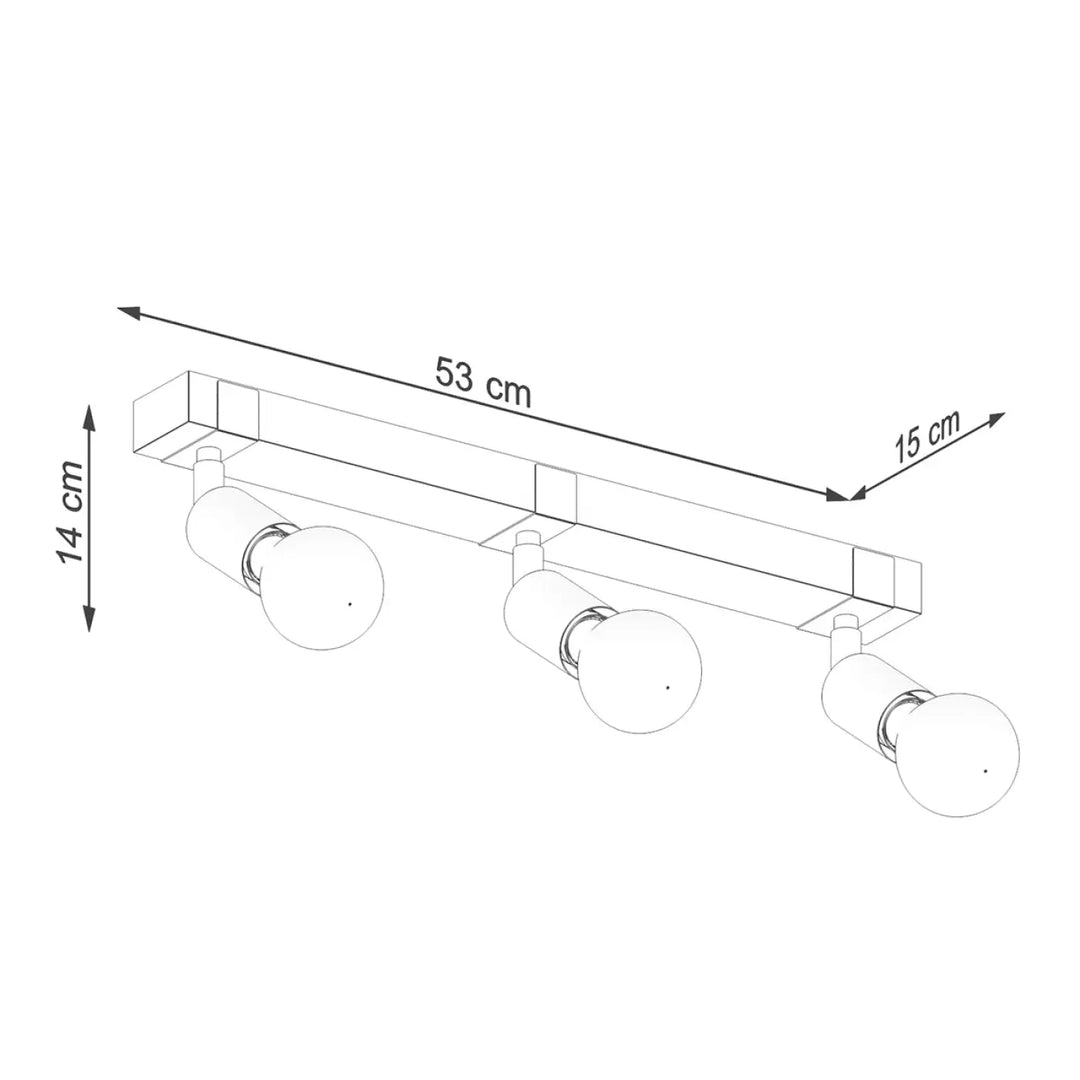 Luminaire plafonnier série zuca 3 noir avec trois spots réglables parfait pour mettre en valeur ampoules décoratives visibles