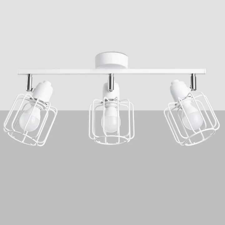 Luminaire plafonnier beluci 3 blanc avec trois spots ajustables en style loft et appliques murales en métal blanc
