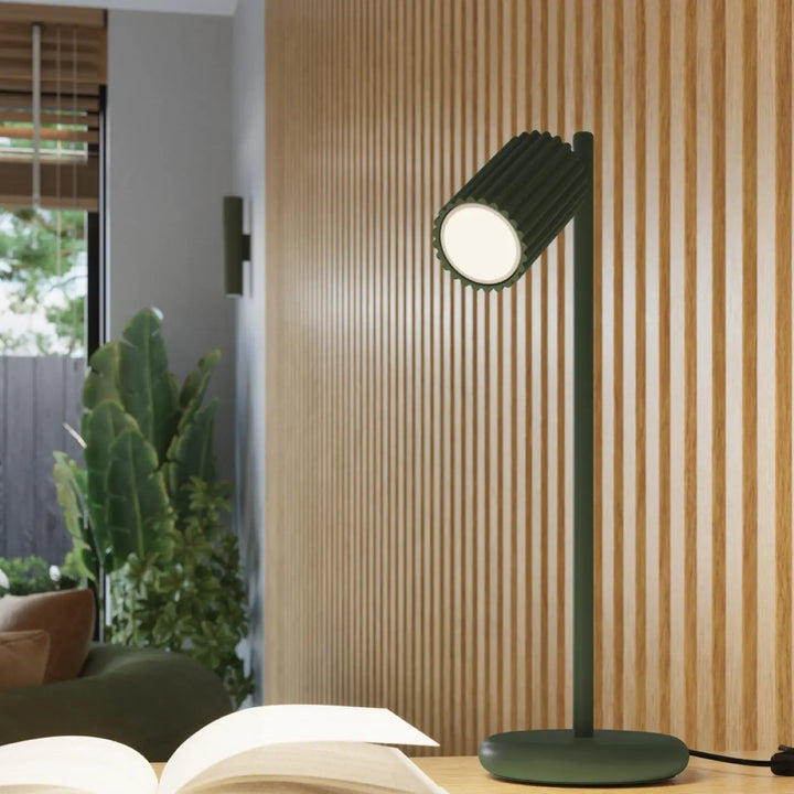 Luminaire plafonnier karbon 3l vert olive avec design minimaliste et ampoules gu10 interchangeables en métal