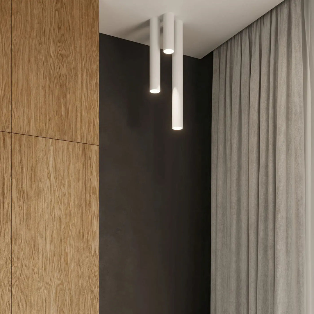 Plafonnier lagos blanc cylindrique moderne en blanc offrant élégance moderne et lumière fonctionnelle minimaliste