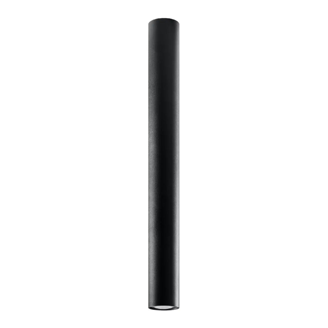 Plafonnier lagos 60 noir cylindrique en finition mate pour une lumière fonctionnelle et élégance moderne