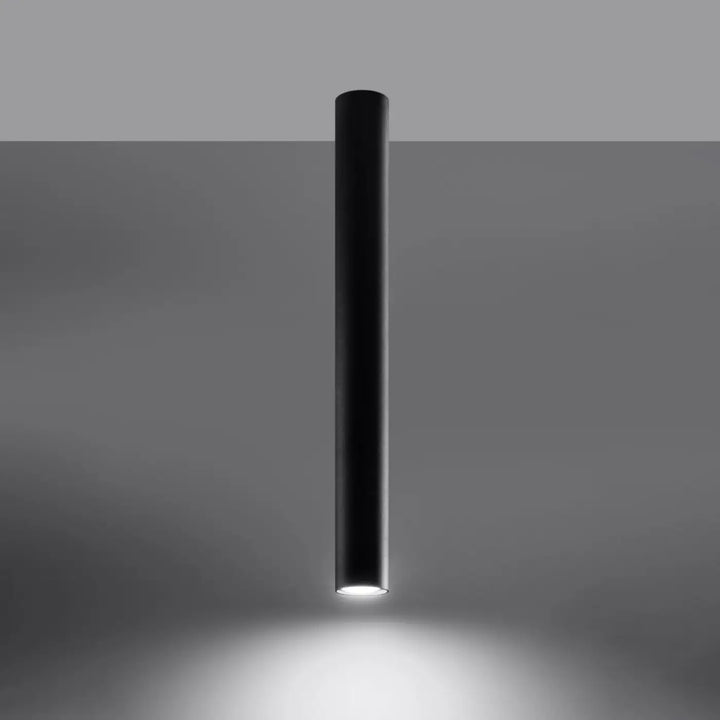 Luminaire plafonnier lagos 60 noir avec design cylindrique élégant et lumière fonctionnelle warm white à la base