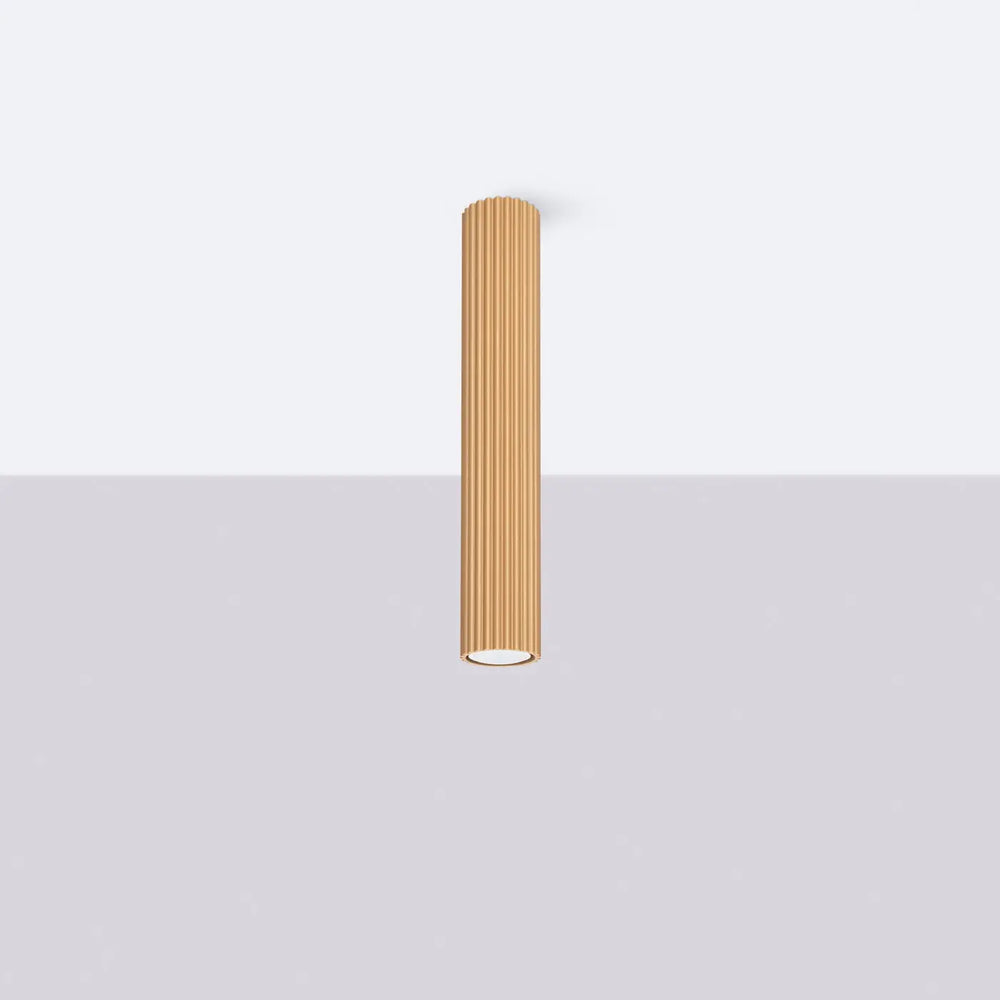 Luminaire plafonnier karbon 40 or cylindrique avec design minimaliste et ampoules gu10 interchangeables