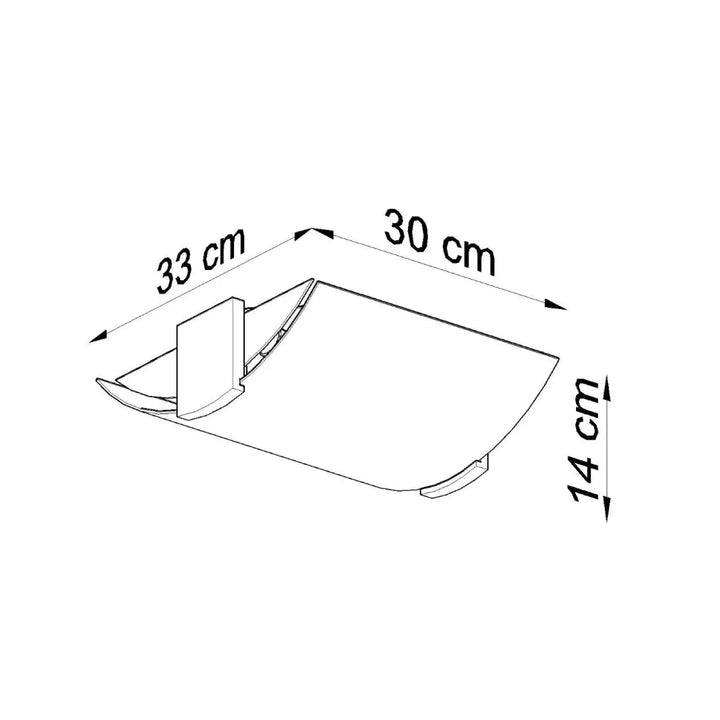 Luminaire plafonnier emilio blanc avec étagère rectangulaire courbée et design intemporel fonctionnel