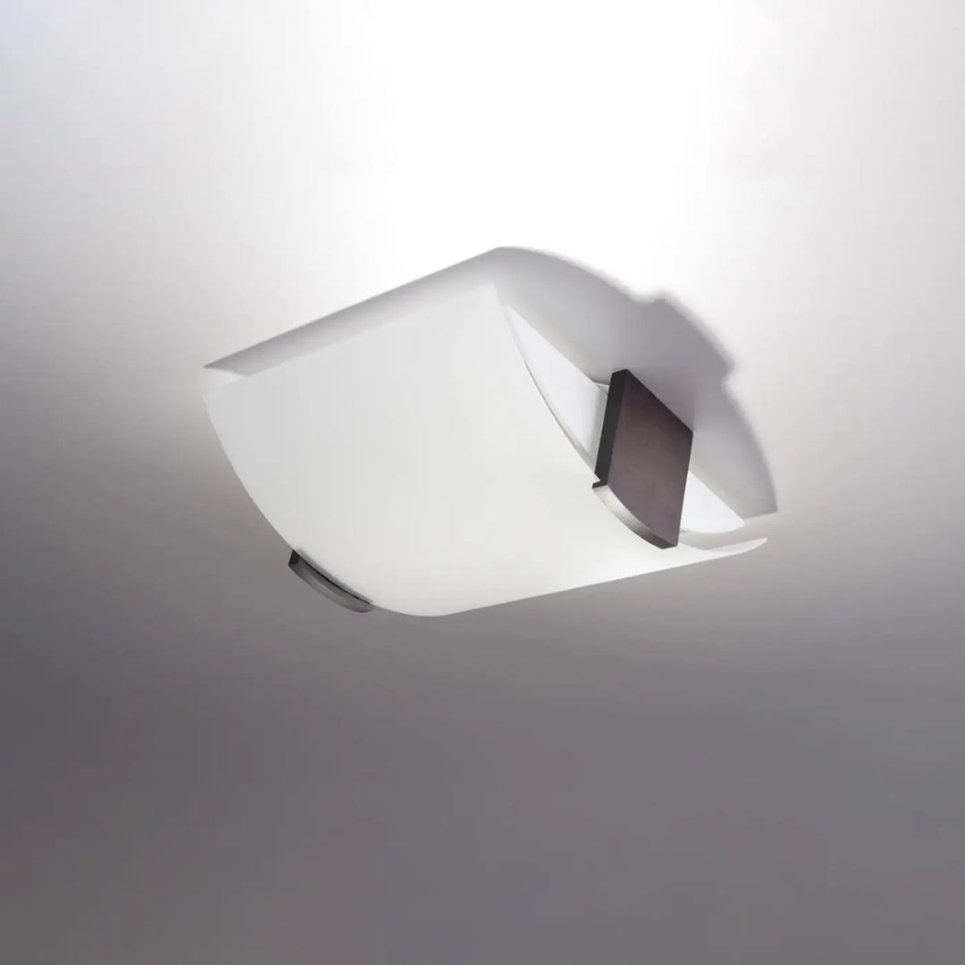 Luminaire plafonnier emilio blanc rectangulaire avec design intemporel minimaliste et accents métalliques foncés plafonnier fonctionnel